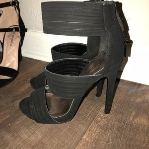 Black ankle wrap heels